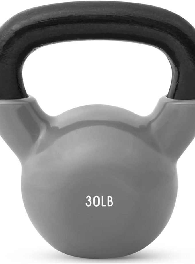 Kettlebell Weights Vinyl Coated Iron - 12 Size Options, 5lbs-50lbs - Coated for Floor and Equipment Protection, Noise Reduction, Ballistic, Core, Weight Training